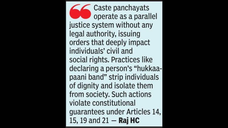 Caste Panchayat Diktats Unconstitutional: Rajasthan HC Ruling Explained
